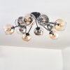 Koyoto Plafondlamp, Kogellampje 81 cm Amber, Duidelijk, Rookkleurig, 10-lichts