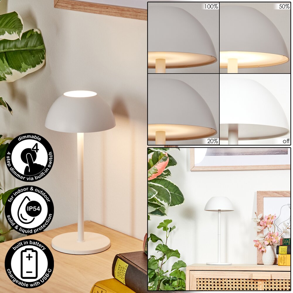 Laken Buiten tafellamp, Badkamerlamp, Tafellamp LED Wit, 1-licht main product photo