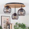 Koyoto Plafondlamp, Kogellampje Natuurlijke kleuren, Zwart, 3-lichts