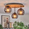 Koyoto Plafondlamp, Kogellampje Natuurlijke kleuren, Zwart, 3-lichts