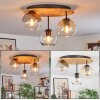 Koyoto Plafondlamp, Kogellampje 40 cm Natuurlijke kleuren, Zwart, 3-lichts