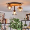 Koyoto Plafondlamp, Kogellampje 40 cm Natuurlijke kleuren, Zwart, 3-lichts