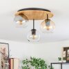 Koyoto Plafondlamp, Kogellampje 40 cm Natuurlijke kleuren, Zwart, 3-lichts