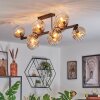 Koyoto Plafondlamp, Kogellampje Amber, Duidelijk, 10-lichts