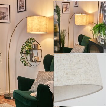 Bassagoda Staande lamp Messing, Zwart, 1-licht