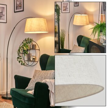Bassagoda Staande lamp Chroom, Zwart, 1-licht