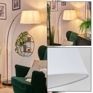 Bassagoda Staande lamp Koperkleurig, Zwart, 1-licht