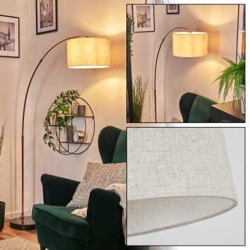 Bassagoda Staande lamp Koperkleurig, Zwart, 1-licht