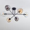 Ripoll Plafondlamp, Kogellampje Amber, Duidelijk, Rookkleurig, 6-lichts