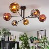 Ripoll Plafondlamp, Kogellampje Chroom, Goud, Koperkleurig, Rookkleurig, 6-lichts