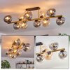 Gastor Plafondlamp, Kogellampje Goud, Zwart, 10-lichts