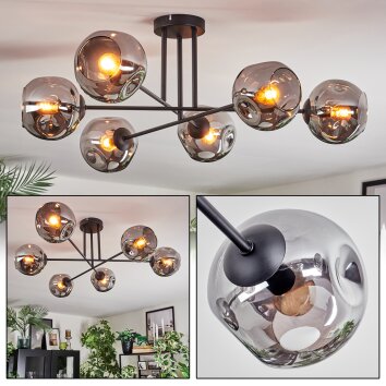 Ripoll Plafondlamp, Kogellampje Rookkleurig, 6-lichts