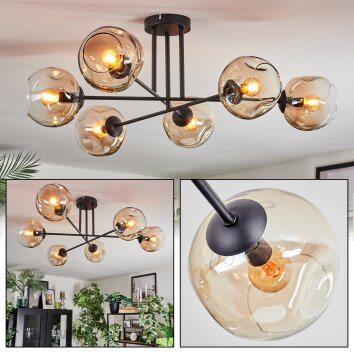 Ripoll Plafondlamp, Kogellampje Amber, Duidelijk, 6-lichts