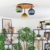 Koyoto Plafondlamp, Kogellampje 40 cm Natuurlijke kleuren, Zwart, 3-lichts