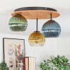 Koyoto Plafondlamp, Kogellampje 40 cm Natuurlijke kleuren, Zwart, 3-lichts
