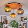 Koyoto Plafondlamp, Kogellampje 40 cm Natuurlijke kleuren, Zwart, 3-lichts