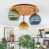Koyoto Plafondlamp, Kogellampje 40 cm Natuurlijke kleuren, Zwart, 3-lichts