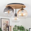 Koyoto Plafondlamp, Kogellampje Natuurlijke kleuren, Zwart, 3-lichts
