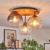 Koyoto Plafondlamp, Kogellampje Natuurlijke kleuren, Zwart, 3-lichts