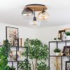 Koyoto Plafondlamp, Kogellampje Natuurlijke kleuren, Zwart, 3-lichts