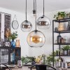 Koyoto Hanglamp, Kogellampje, Cluster hanglamp Amber, Chroom, Duidelijk, Rookkleurig, 4-lichts
