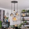 Koyoto Hanglamp, Kogellampje, Cluster hanglamp Amber, Chroom, Duidelijk, Rookkleurig, 4-lichts