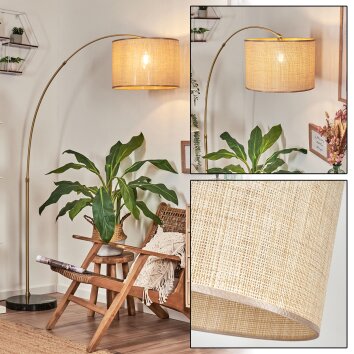 Sabadim Staande lamp Messing, Zwart, 1-licht