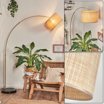 Sabadim Staande lamp Messing, Zwart, 1-licht