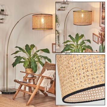 Ramila Staande lamp Messing, Zwart, 1-licht