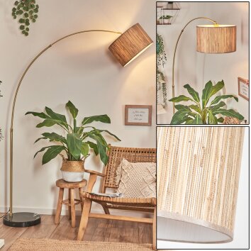 Bongal Staande lamp Messing, Zwart, 1-licht