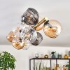 Koyoto Plafondlamp, Kogellampje Goud, Zwart, 10-lichts