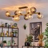 Koyoto Plafondlamp, Kogellampje Goud, Zwart, 10-lichts