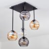Koyoto Plafondlamp, Kogellampje Amber, Duidelijk, Rookkleurig, 5-lichts