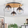 Koyoto Plafondlamp, Kogellampje 40 cm Natuurlijke kleuren, Zwart, 3-lichts