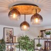 Koyoto Plafondlamp, Kogellampje 40 cm Natuurlijke kleuren, Zwart, 3-lichts