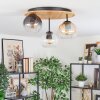 Koyoto Plafondlamp, Kogellampje Natuurlijke kleuren, Zwart, 3-lichts