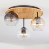 Koyoto Plafondlamp, Kogellampje Natuurlijke kleuren, Zwart, 3-lichts