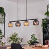 Koyoto Hanglamp, Kogellampje, Hanglamp Amber, Rookkleurig, 4-lichts