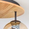 Ripoll Plafondlamp, Kogellampje Natuurlijke kleuren, Zwart, 3-lichts