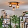 Ripoll Plafondlamp, Kogellampje Natuurlijke kleuren, Zwart, 3-lichts