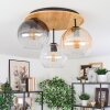 Koyoto Plafondlamp, Kogellampje 40 cm Natuurlijke kleuren, Zwart, 3-lichts