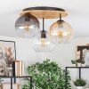 Koyoto Plafondlamp, Kogellampje 40 cm Natuurlijke kleuren, Zwart, 3-lichts