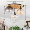 Koyoto Plafondlamp, Kogellampje 40 cm Natuurlijke kleuren, Zwart, 3-lichts