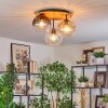 Koyoto Plafondlamp, Kogellampje 40 cm Natuurlijke kleuren, Zwart, 3-lichts