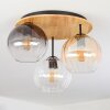 Koyoto Plafondlamp, Kogellampje 40 cm Natuurlijke kleuren, Zwart, 3-lichts