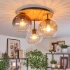 Koyoto Plafondlamp, Kogellampje 40 cm Natuurlijke kleuren, Zwart, 3-lichts