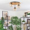 Koyoto Plafondlamp, Kogellampje 40 cm Natuurlijke kleuren, Zwart, 3-lichts