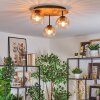 Koyoto Plafondlamp, Kogellampje 40 cm Natuurlijke kleuren, Zwart, 3-lichts