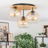 Koyoto Plafondlamp, Kogellampje 40 cm Natuurlijke kleuren, Zwart, 3-lichts