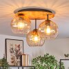 Koyoto Plafondlamp, Kogellampje 40 cm Natuurlijke kleuren, Zwart, 3-lichts